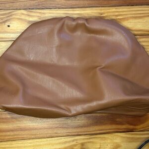 Kiss lock Brown Leather Clutch